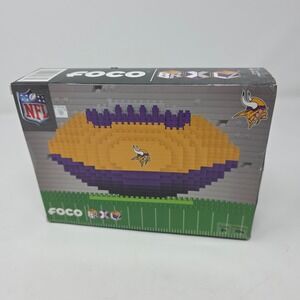 FOCO BRXLZ Minnesota Vikings Football NFL 704 Piece 3D Building Blocks Purple